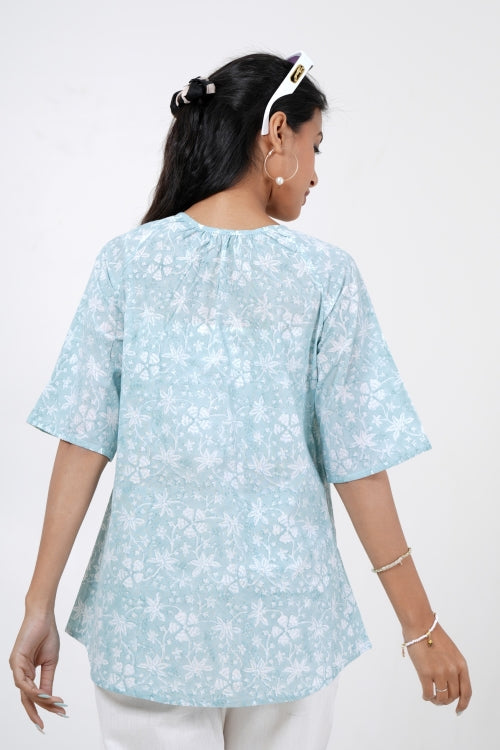 Sooti Syahi Meadow Melody Hand Block Printed Top