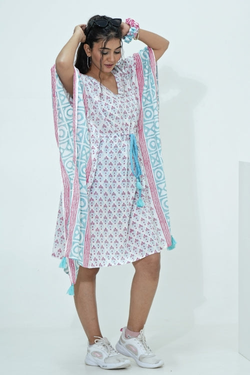 Sooti Syahi Candy Corn Hand Block Printed Kaftan
