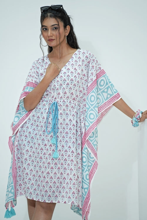Sooti Syahi Candy Corn Hand Block Printed Kaftan