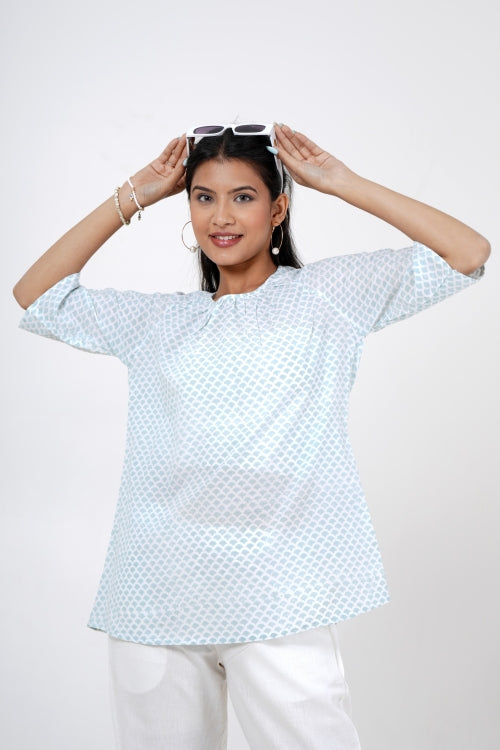 Sooti Syahi Blossom Chic Hand Block Printed Top