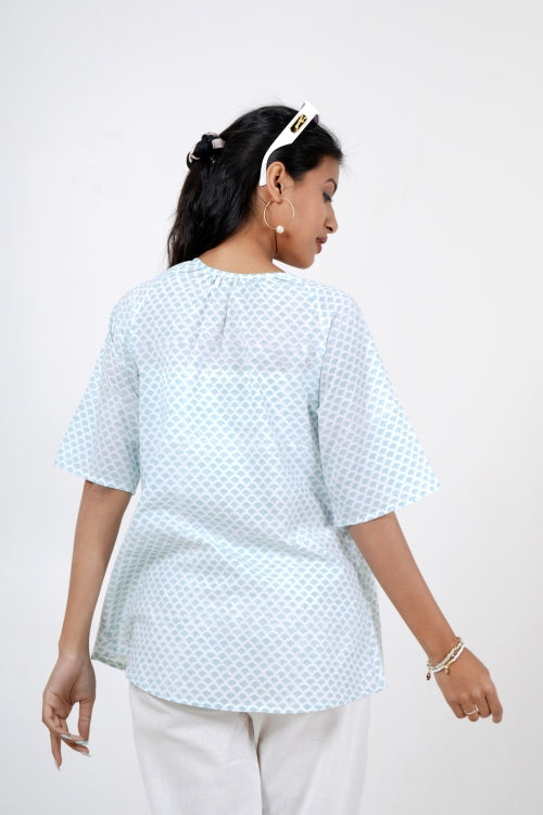 Sooti Syahi Blossom Chic Hand Block Printed Top
