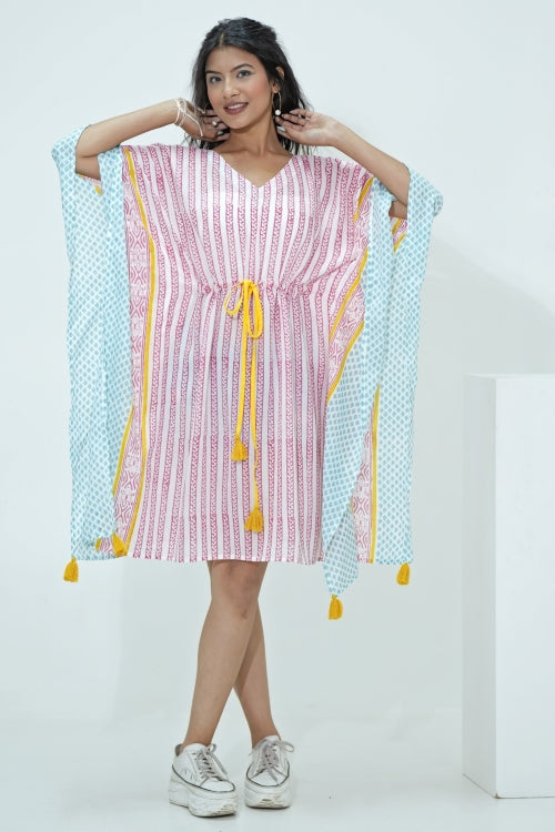 Sooti Syahi Sweet Bust Hand Block Printed Kaftan