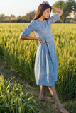 Sootisyahi 'Sea Blue' Azofree Handblock Printed Pure Cotton Dress | Relove