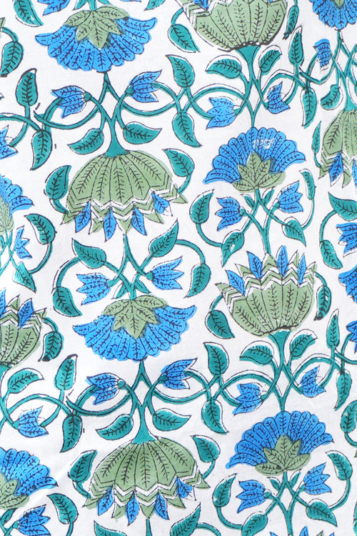 Sooti Syahi Cobalt Garden Serenade Block Printed Night Suit