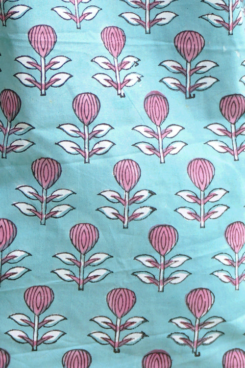 Sooti Syahi Pink Lemonade Sea Block Printed Night Suit
