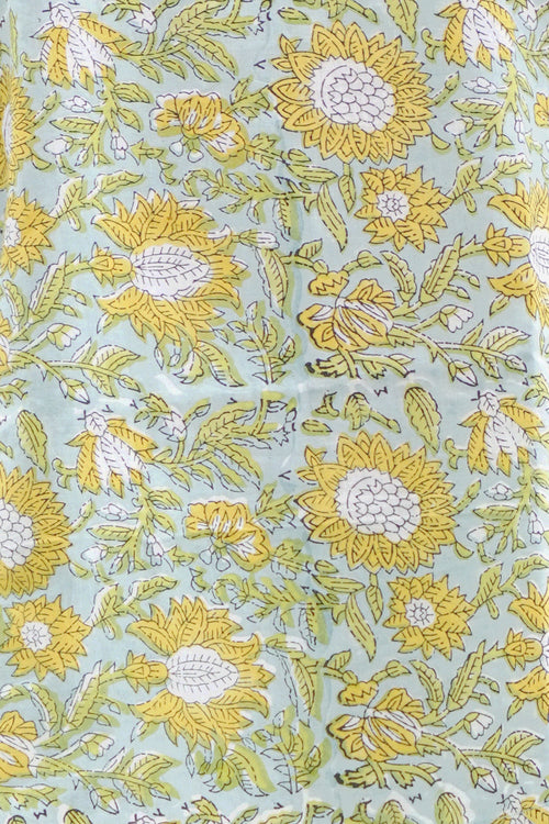 Sooti Syahi Lemon Mint Mojito Block Printed Night Suit
