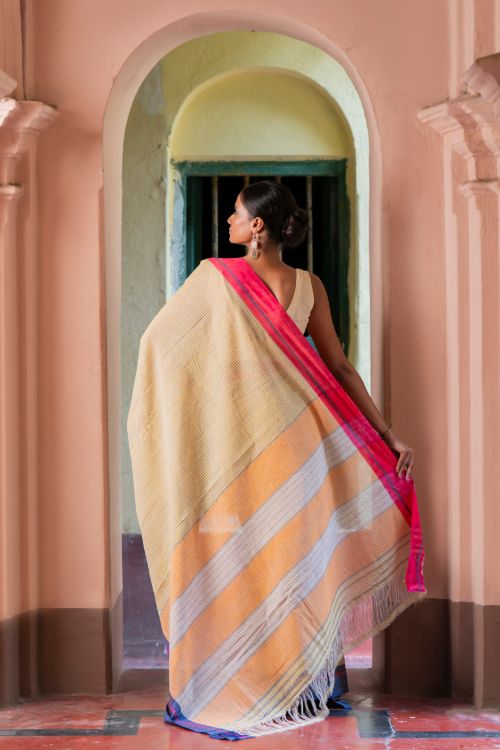 TICH Ethnic Elegance. Handwoven Pateda Aanchu Saree - ThenMazhai