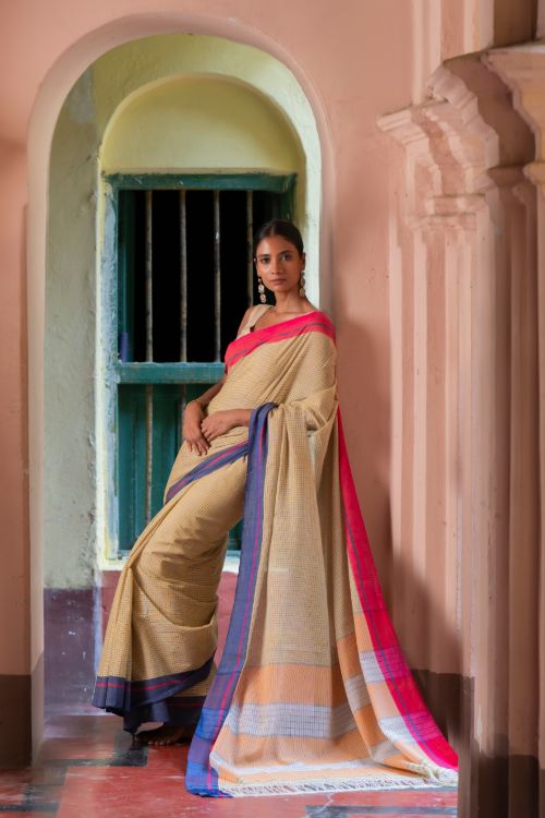 TICH Ethnic Elegance. Handwoven Pateda Aanchu Saree - ThenMazhai