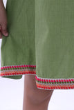Soleilclo Sleeveless Hand Embroidered Kantha Work Cotton Dress