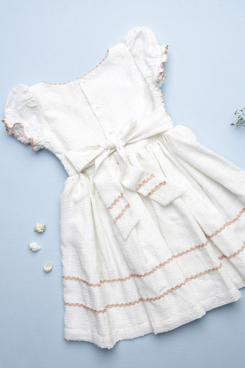 Soleilclo "Spring Fling" Hand Smocked Cotton Dress
