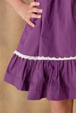 Soleilclo "Magenta Royalty" Sleeveless Hand Embroidered Cotton Dress