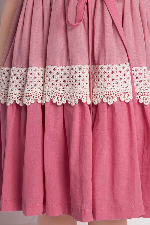 Soleilclo "Rosy Ombre" Half Sleeves Hand Embroidered Cotton Dress