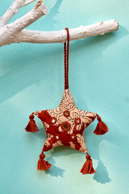 Okhai 'Charms' Hand Block Printed Christmas Ornament