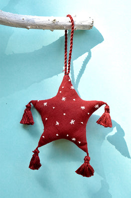 Okhai 'Feliz' Hand Embroidered Christmas Ornament