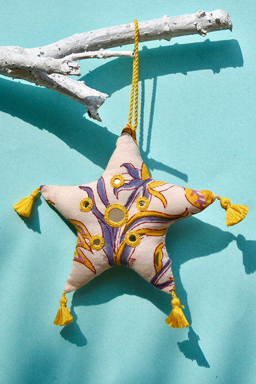 Okhai 'Grace' Hand Block Printed Christmas Ornament