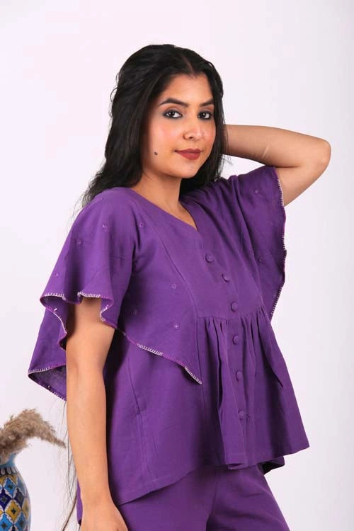 Urmul Desert Crafts- "THAR TWRIL" Handloom Ruffle Top