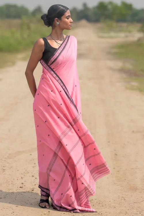 The ICH Sambalpuri Handwoven Ikat Soft Cotton Saree - Pankhuri