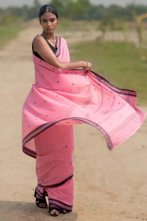 The ICH Sambalpuri Handwoven Ikat Soft Cotton Saree - Pankhuri