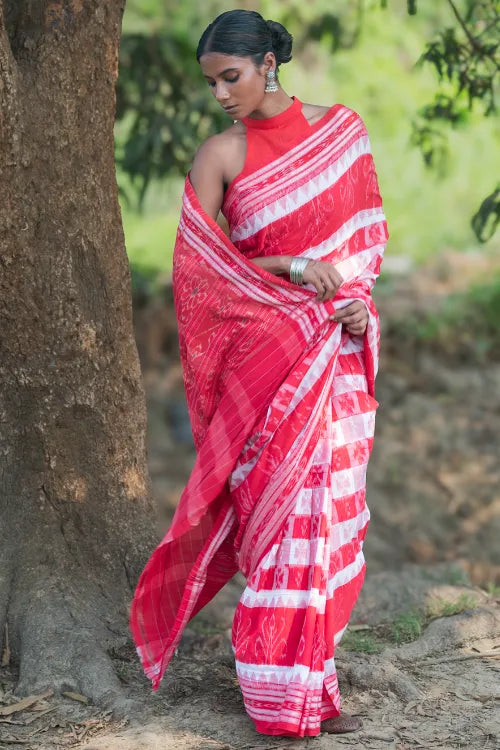 The ICH Bengal Weaves. Handwoven Cotton Saree - Shakha Pola