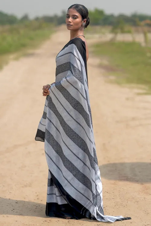 The ICH Bengal Weaves. Handwoven Cotton Saree - Chandrima