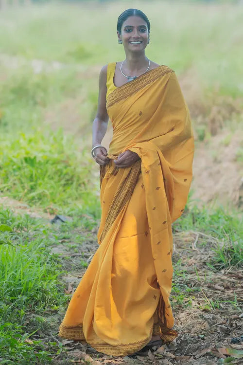 The ICH Bengal Weaves. Handwoven Cotton Saree - Sonar Tuli