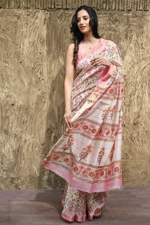 The ICH Sanganer Summers : Hand Block Printed Maheshwari Saree - Gulbahar