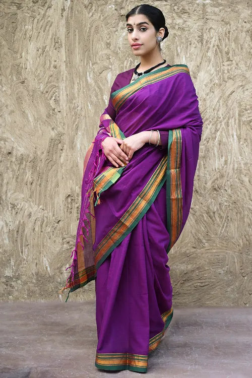 Deccan Elegance. Cotton Blend Ilkal Saree - Chandrabhaga