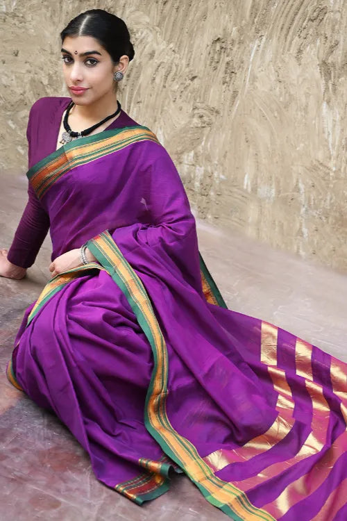 Deccan Elegance. Cotton Blend Ilkal Saree - Chandrabhaga