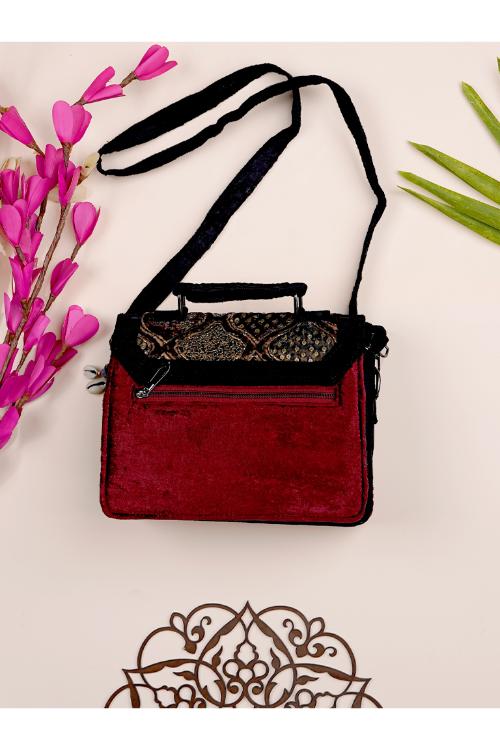 Craftroots Ajrakh With Zardosi Flap Sling Bag