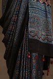 Riyaz Khatri Traditional Ajrakh Hand Block Printed And Natural Dye Modal Saree With Beautiful Tassels
