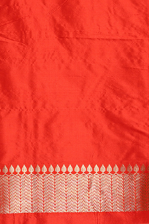 "VWAS" Red Handloom Banarasi Pure katan Silk Cutwork Boota saree