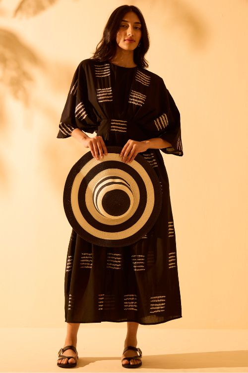 Grand Marina Black Tie Dye Pure Cotton Dress For Women Online Okhaistore Grand Marina Black Tie Dye Pure Cotton Dress For Women Online Okhaistore