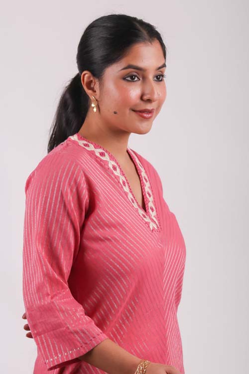 Urmul Desert Crafts-  "Hirni" Cotton Soof Hand Embroiderd Kurta