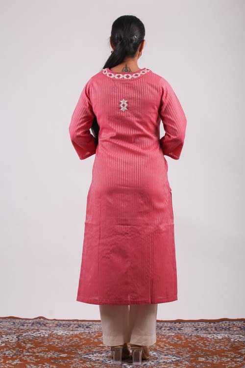 Urmul Desert Crafts-  "Hirni" Cotton Soof Hand Embroiderd Kurta