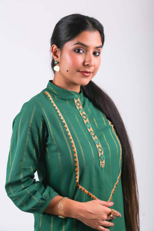 Urmul Desert Crafts-  "Surili" Cotton Soof Straight Kurta