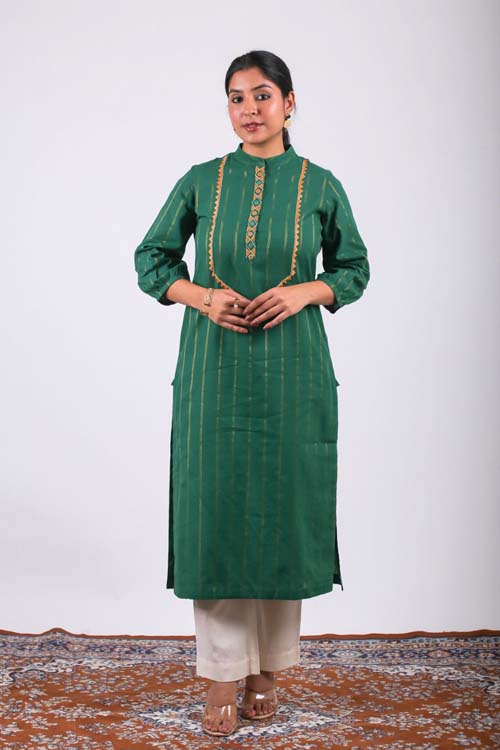 Urmul Desert Crafts-  "Surili" Cotton Soof Straight Kurta