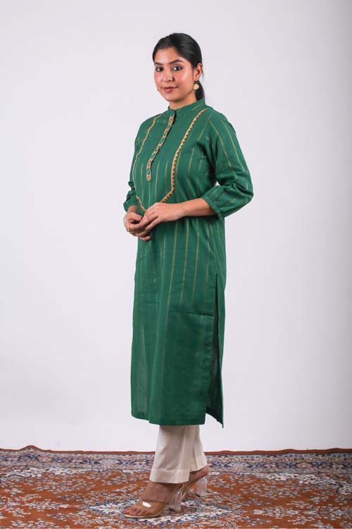 Urmul Desert Crafts-  "Surili" Cotton Soof Straight Kurta