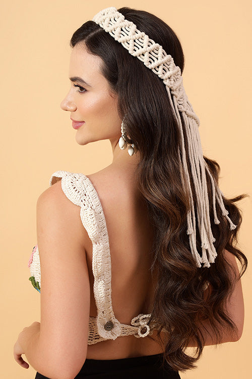 Ajoobaa "Boho" Macrame Cotton Hair Veil