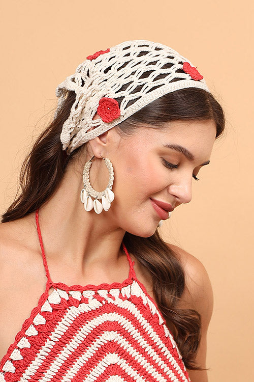 Ajoobaa Crochet "Floral" Bandana Scarf