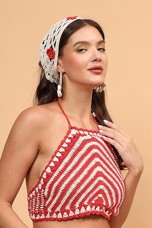 Ajoobaa Crochet "Floral" Bandana Scarf