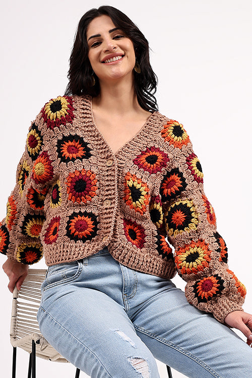 Ajoobaa "Merino" Crochet Cardigan
