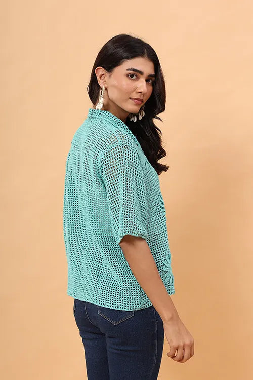 Ajoobaa "Cabana" Crochet Shirt - Green