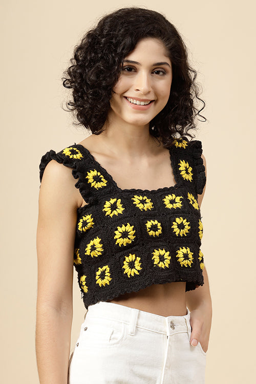 Ajoobaa "Sunflower" Crochet Cotton Top