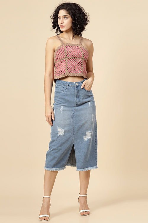 Ajoobaa" Squares" Crochet Handmade Summer Cotton Top