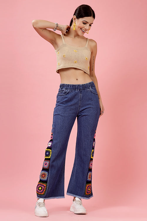 Ajoobaa "Floral" Embroidered Handknitted Top