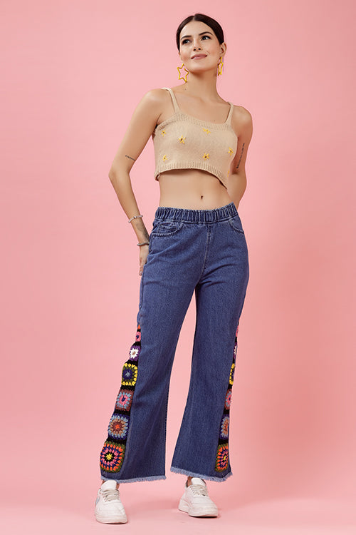 Ajoobaa "Floral" Embroidered Handknitted Top