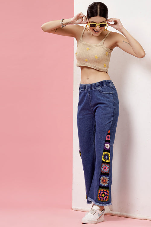 Ajoobaa "Floral" Embroidered Handknitted Top