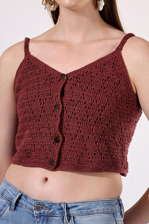 Ajoobaa "Diamond Knit" Crochet Top