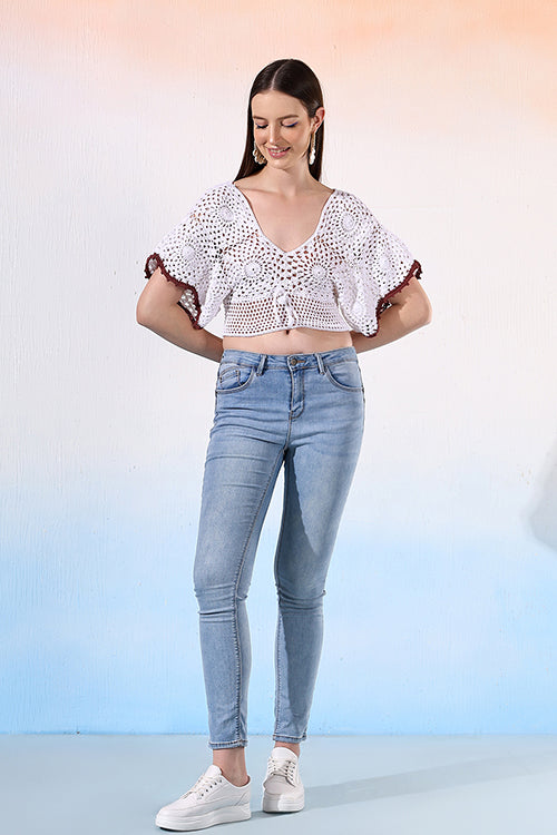 Ajoobaa "Flared Sleeve" Crochet Blouse