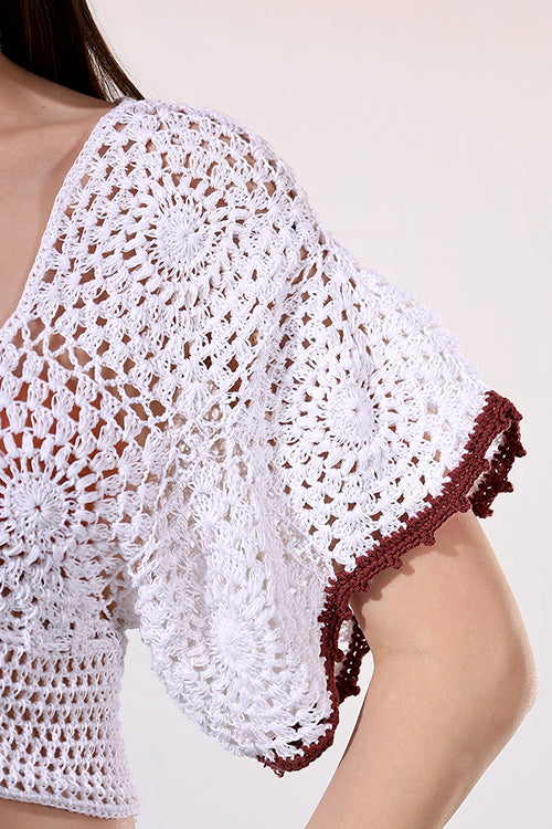 Ajoobaa "Flared Sleeve" Crochet Blouse